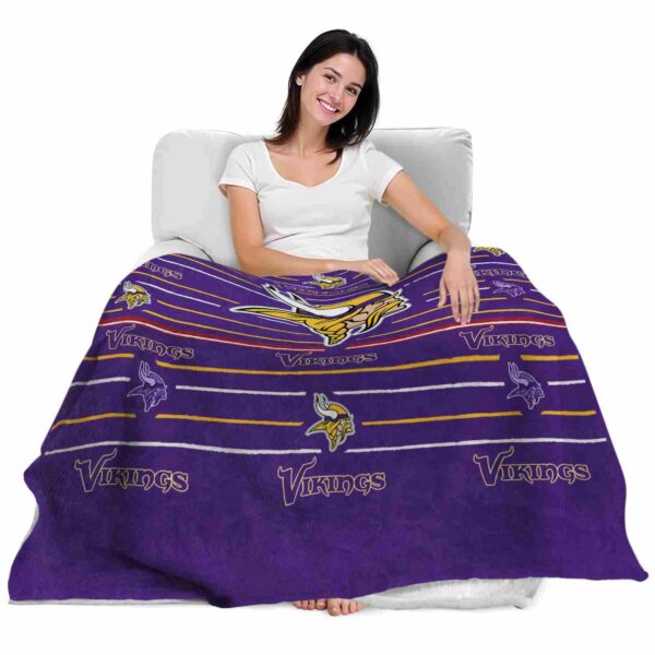 minnesota vikings striped pattern purple blanket latest model