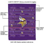 minnesota vikings striped pattern purple blanket new arrival