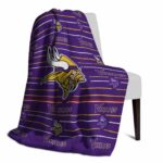 minnesota vikings striped pattern purple blanket top rated