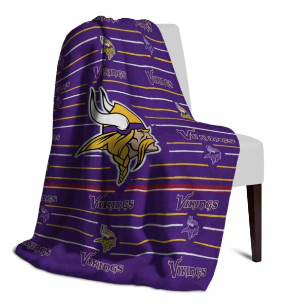 minnesota vikings striped pattern purple blanket top rated