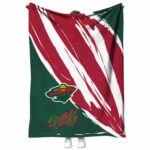 minnesota wild brushstrokes red white blanket best selling