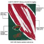 minnesota wild brushstrokes red white blanket best selling