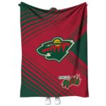 minnesota wild diagonal stripes red blanket best selling