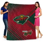 minnesota wild diagonal stripes red blanket best selling