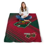 minnesota wild diagonal stripes red blanket best selling