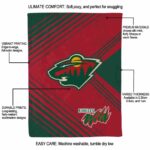 minnesota wild diagonal stripes red blanket best selling
