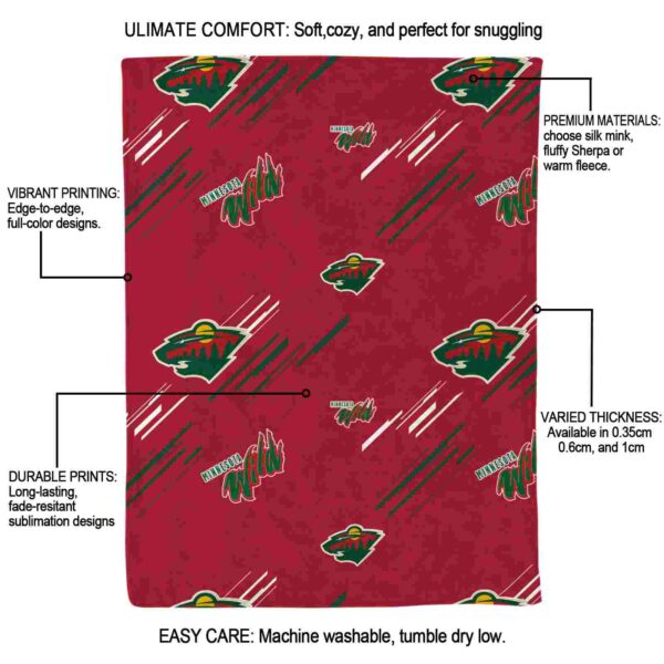 minnesota wild fan spirit red blanket new arrival