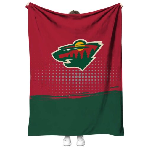 minnesota wild gradient dots red blanket best selling