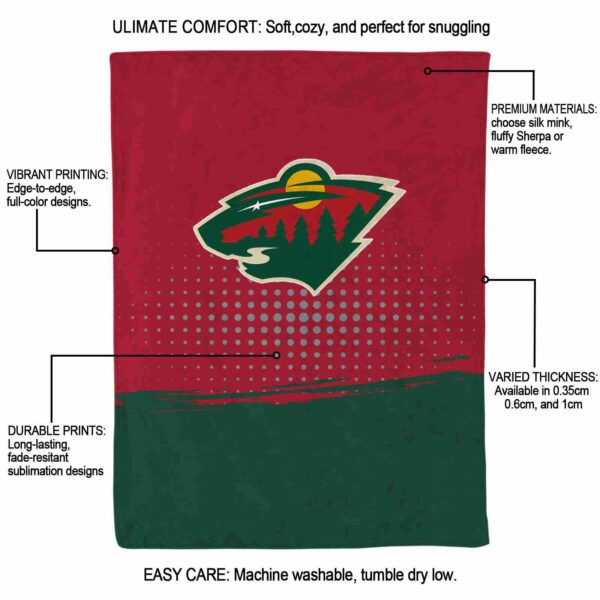 minnesota wild gradient dots red blanket new arrival