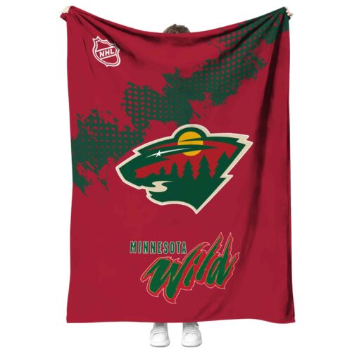 minnesota wild grunge texture red blanket best selling