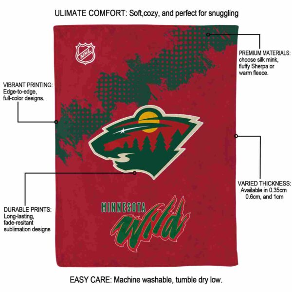minnesota wild grunge texture red blanket new arrival