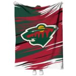 minnesota wild paint streaks red white blanket best selling