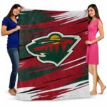 minnesota wild paint streaks red white blanket best selling