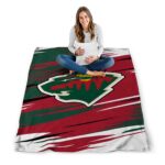 minnesota wild paint streaks red white blanket best selling