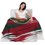 minnesota wild paint streaks red white blanket best selling