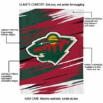 minnesota wild paint streaks red white blanket best selling