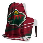 minnesota wild paint streaks red white blanket best selling