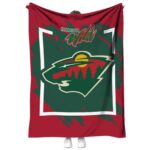 minnesota wild splatter effect red blanket best selling