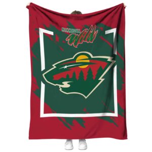 minnesota wild splatter effect red blanket best selling
