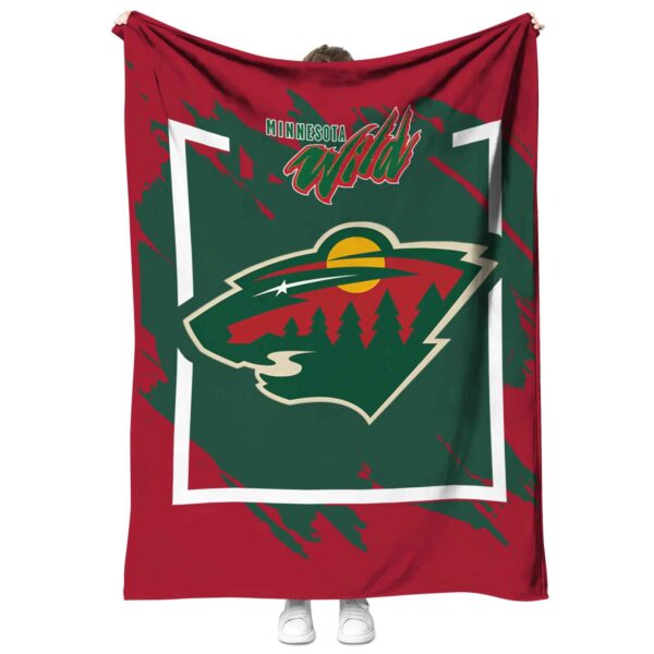 minnesota wild splatter effect red blanket best selling