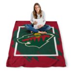 minnesota wild splatter effect red blanket high quality