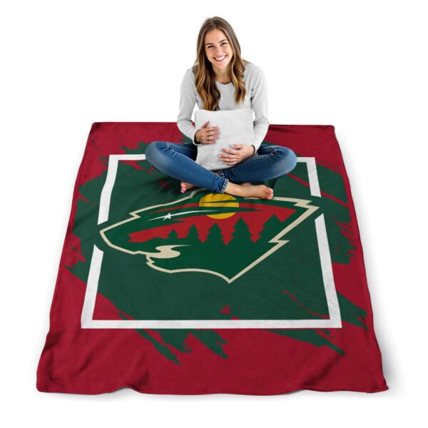 minnesota wild splatter effect red blanket high quality