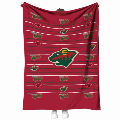 minnesota wild striped pattern red blanket best selling
