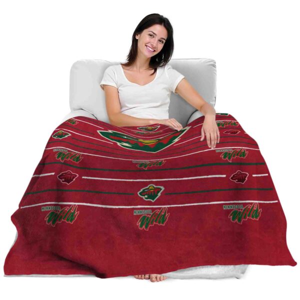minnesota wild striped pattern red blanket latest model