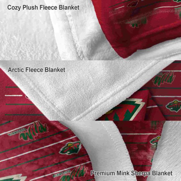 minnesota wild striped pattern red blanket premium grade