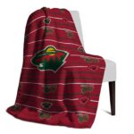 minnesota wild striped pattern red blanket top rated