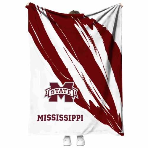 mississippi state bulldogs brushstrokes maroon white blanket best selling