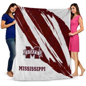 mississippi state bulldogs brushstrokes maroon white blanket fashion forward