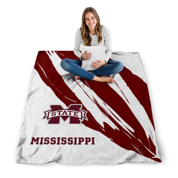 mississippi state bulldogs brushstrokes maroon white blanket high quality