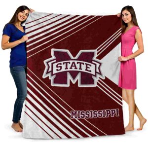 mississippi state bulldogs diagonal stripes maroon blanket fashion forward