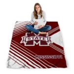 mississippi state bulldogs diagonal stripes maroon blanket best selling