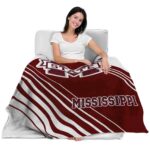 mississippi state bulldogs diagonal stripes maroon blanket best selling