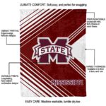 mississippi state bulldogs diagonal stripes maroon blanket best selling