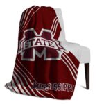 mississippi state bulldogs diagonal stripes maroon blanket best selling