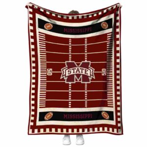 mississippi state bulldogs football field maroon blanket best selling