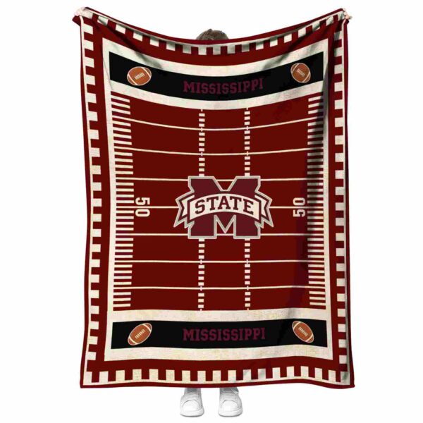 mississippi state bulldogs football field maroon blanket best selling