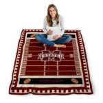 mississippi state bulldogs football field maroon blanket high quality