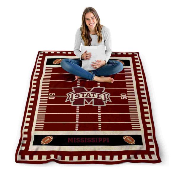 mississippi state bulldogs football field maroon blanket high quality