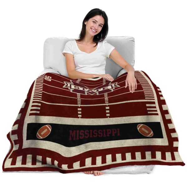 mississippi state bulldogs football field maroon blanket latest model