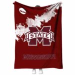 mississippi state bulldogs grunge texture maroon blanket best selling
