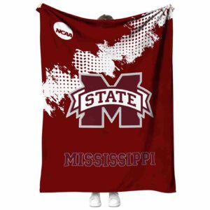 mississippi state bulldogs grunge texture maroon blanket best selling