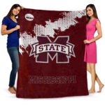 mississippi state bulldogs grunge texture maroon blanket fashion forward
