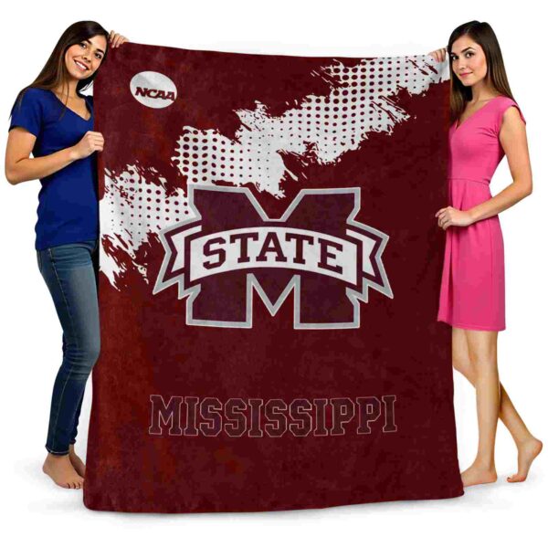 mississippi state bulldogs grunge texture maroon blanket fashion forward