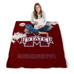 mississippi state bulldogs grunge texture maroon blanket high quality