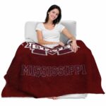 mississippi state bulldogs grunge texture maroon blanket latest model