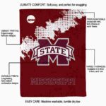 mississippi state bulldogs grunge texture maroon blanket new arrival